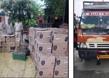 गोपालगंज :- आगामी विधानसभा चुनाव को लेकर पुलिस अलर्ट। 1395 लीटर विदेशी शराब के साथ एक ट्रक जब्त।