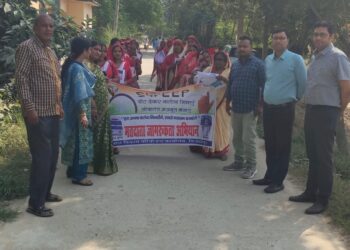 विजयीपुर में आंगनबाड़ी सेविकाओं ने वोटरों को किया जागरूक