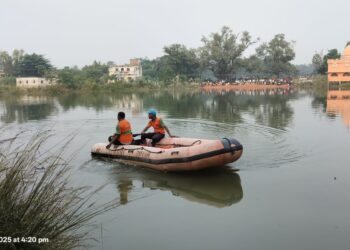 डूबने से युवक की हुई मौत शव की तलाश कर रहा है एस डी आर एफ की टीम