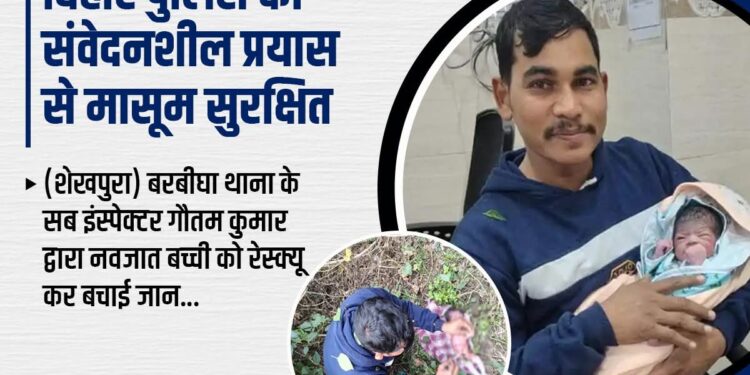 शेखपुरा में BiharPolice की संवेदनशीलता से बच गई मासूम की जान