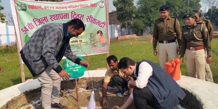 सर्किट हाउस सीतामढ़ी में वृक्षारोपण कार्यक्रम का हुआ आयोजन।