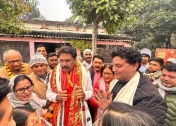 पुनौरा धाम पहुंचे प्रदेश अध्यक्ष संजय सरावगी का अंशुल प्रकाश ने किया भव्य स्वागत