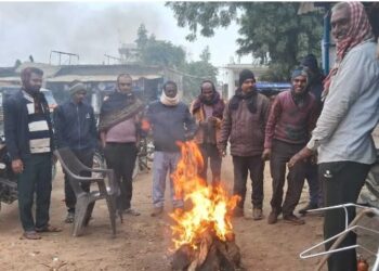 बड़हरिया प्रशासन और नगर पंचायत द्वारा प्रखंड के सभी चौक-चौराहों पर आम लोगों के लिए अलाव जलाया गया