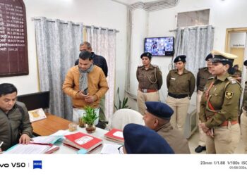 वरीय पुलिस अधीक्षक, दरभंगा द्वारा महिला थाना का किया गया निरीक्षण