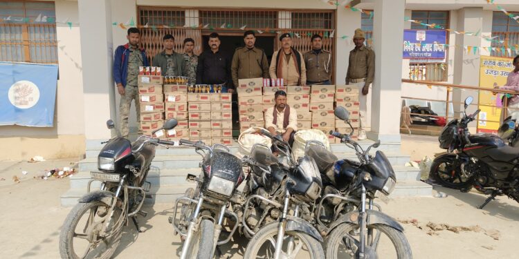 बड़ी सफलता: जादोपुर दियारा में उत्पाद विभाग का एक्शन, 638 लीटर शराब जब्त।