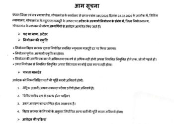 बड़ी खबर: गोपालगंज सिविल कोर्ट में ‘अटेंडर’ के पदों पर निकली भर्ती, मैट्रिक पास युवाओं के लिए मौका!