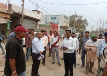 डीएम ने सड़क निर्माण कार्य का किये निरीक्षण