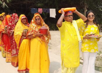 बिशुनपुरा में श्रीमद् भागवत कथा ज्ञान यज्ञ का शुभारंभ, कलश यात्रा के साथ शुरू हुआ आध्यात्मिक महायज्ञ