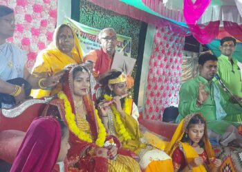 बिशुनपुरा में श्रीकृष्ण रुक्मिणी विवाह प्रसंग सुन झूम उठे श्रद्धालु