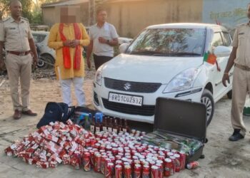 157 लीटर विदेशी शराब बरामद, तस्कर गिरफ्तार