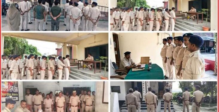 गोपालगंज में पुलिस मुस्तैद: सुरक्षा और शांति व्यवस्था को मजबूत करने के लिए थानों में ‘चौकीदारी परेड’ का आयोजन।