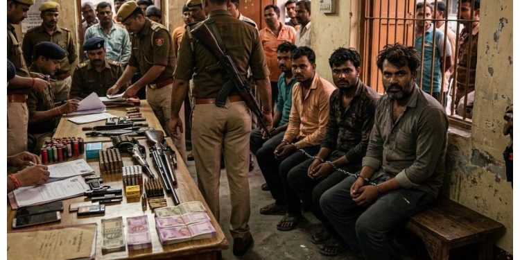 मुजफ्फरपुर: STF और जिला पुलिस का बड़ा एक्शन, पांच शातिर अपराधी गिरफ्तार, हथियार व नकद बरामद