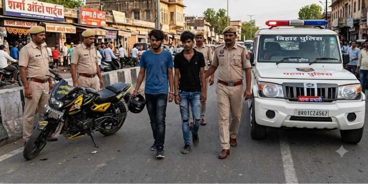 लहरिया कट बाइक चलाने वाले दो युवक गिरफ्तार, थानेदार की गाड़ी के सामने कर रहे थे स्टंट
