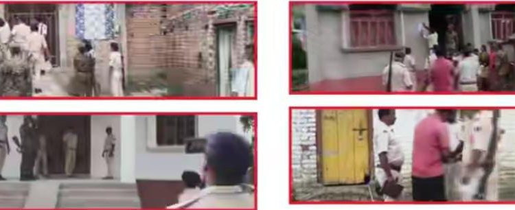 विशम्भरपुर थाना कांड संख्या 62/26 के सात नामजद अभियुक्तों के घर पुलिस ने की कानूनी कार्रवाई, आत्मसमर्पण नहीं करने पर कुर्की की चेतावनी।
