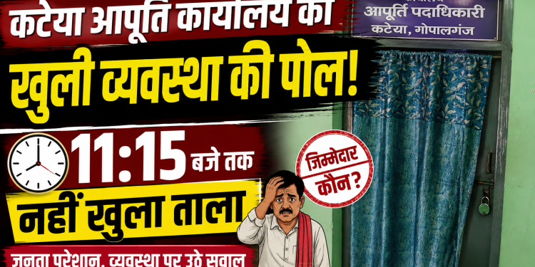 11:15 बजे तक आपूर्ति कार्यालय में लटका रहा ताला, जनता परेशान—व्यवस्था पर उठे सवाल